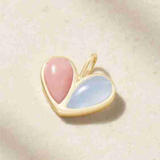 Jumbo Sweetheart 18 Karat Opal and Aquamarine Pendant