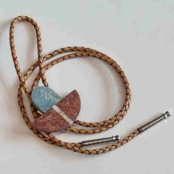 Triple Stone Bolo Tie Necklace