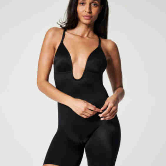 Plunge Low-Back Mid-Thigh Bodysuit