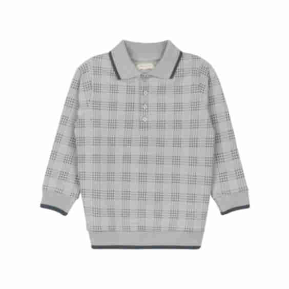 Cotton Floral Plaid Collection - Polo Sweatshirt