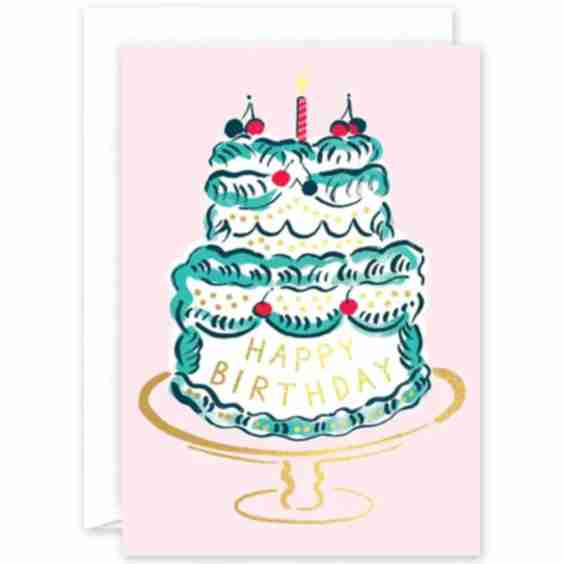 Happy Birthday Cake And Candle Greeting Card