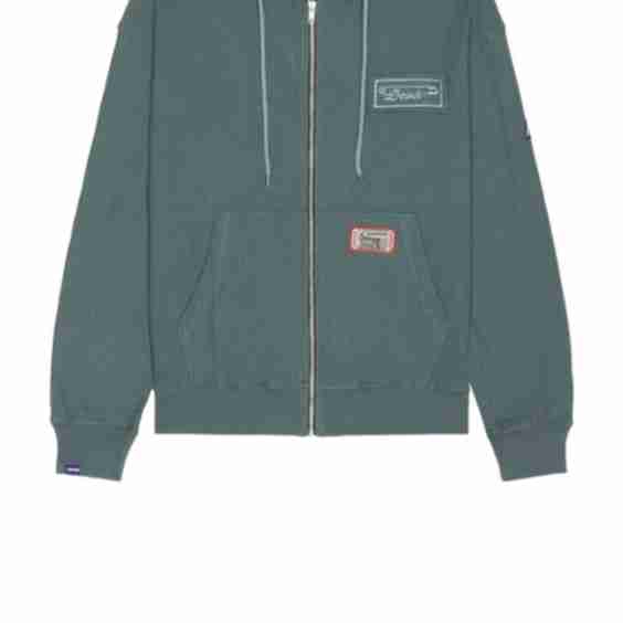 Cross Waffle Knit Zip-Up Hoodie