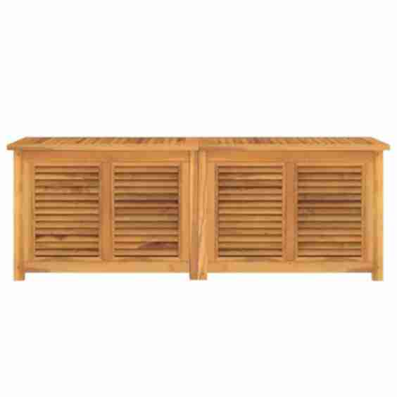 Patio Storage Box Outdoor Cushion Storage with Bag Solid Wood Teak