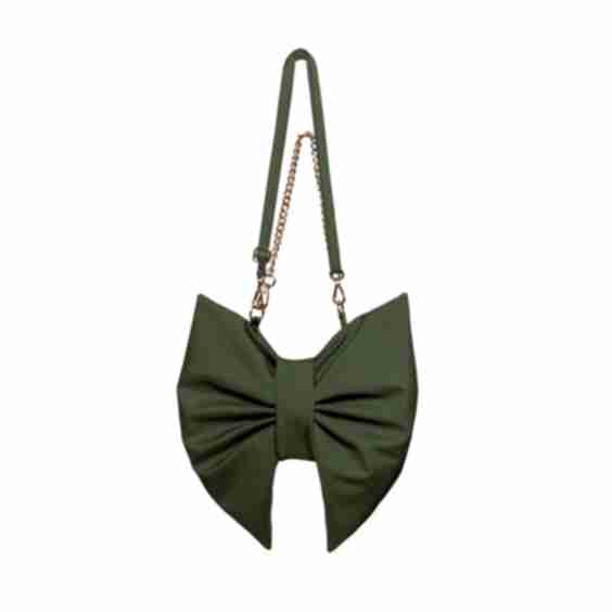 Khaki Bow Clutch Purse