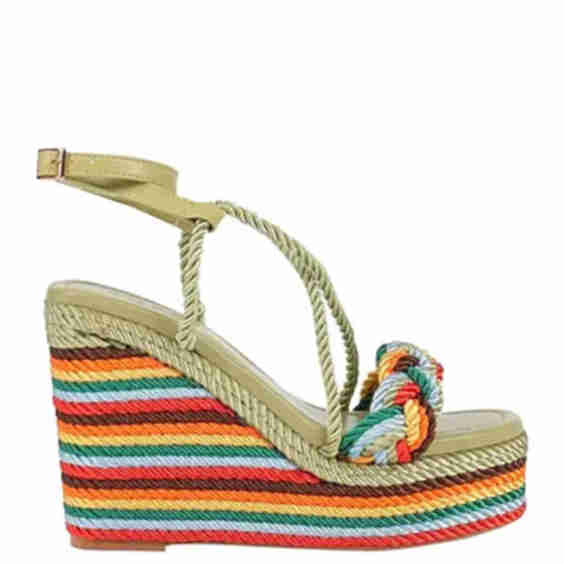 Multicolour, Leather Lining Espadrille Sandals