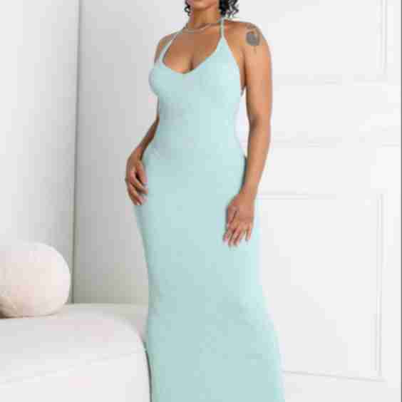 Rivexa Glitter Lurex Ribbed Maxi Dress