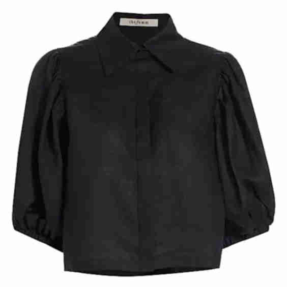 Sol Linen Puff-Sleeve Top