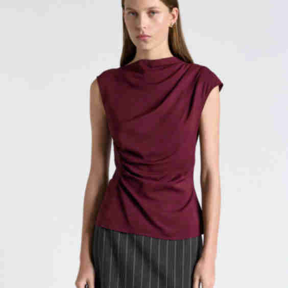 Stretch Viscose Gathered Top