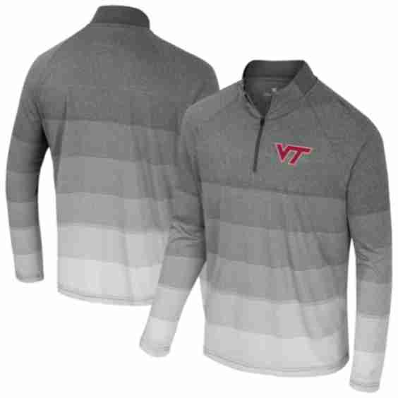 Virginia Tech Hokies Colosseum AI Striped Mesh Quarter-Zip Raglan Windshirt