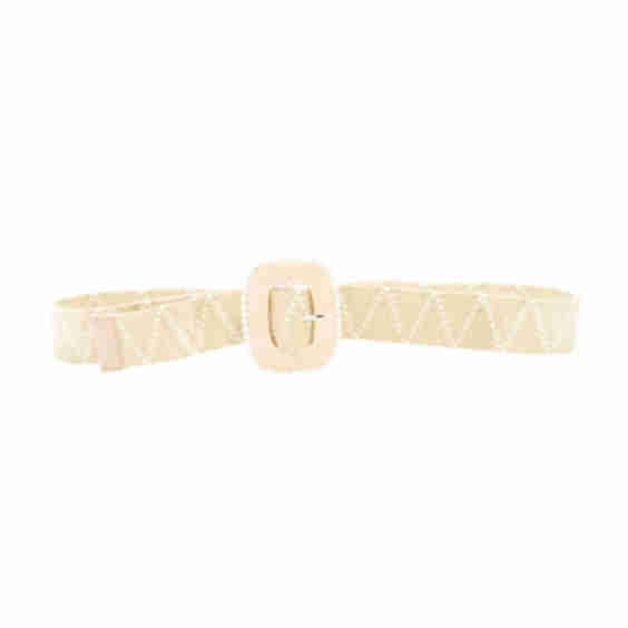 Pearled Buckle Stretch Chevron Belt