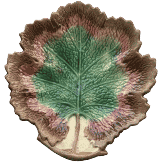 Antique Majolica Oak Leaf Dish