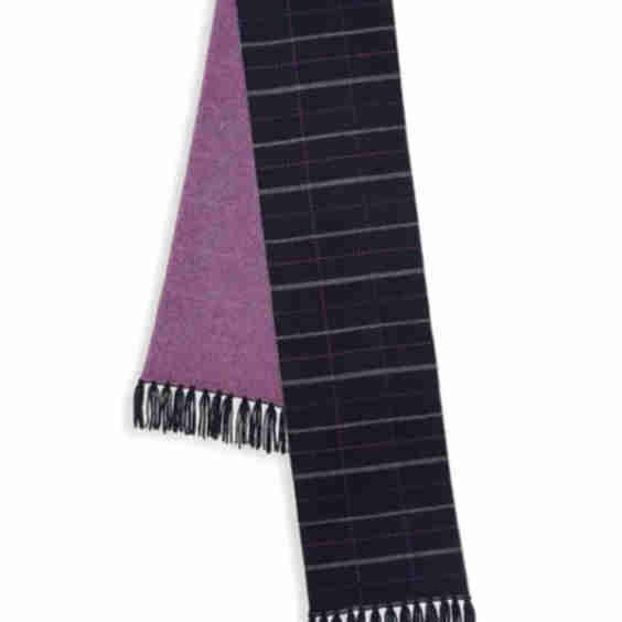 Tartan Fringe Rectangular Cashmere Scarf