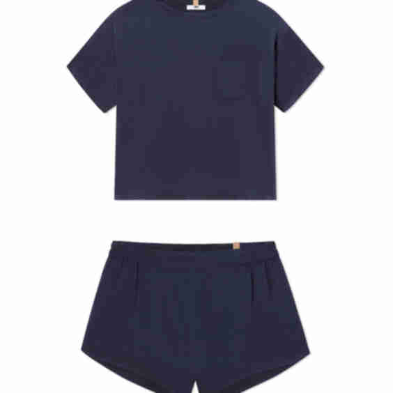 Washable Silk Tee Short Set