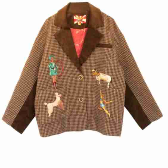 Circus Embroidered Corduroy Blazer