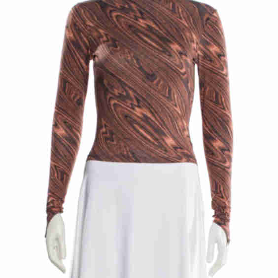 Patterned Crew Neck Top
