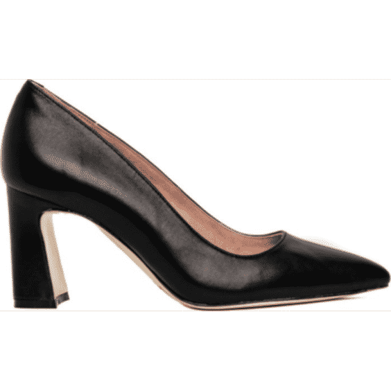 Leather Block Heel Pump
