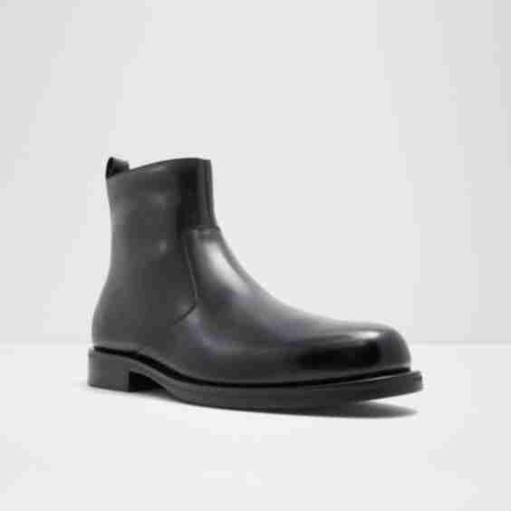Curved Cut Chunky Ankle Boots