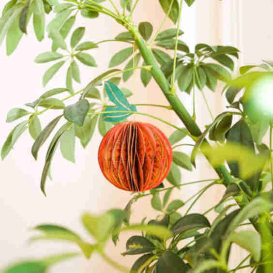 Orange Honeycomb Ornament