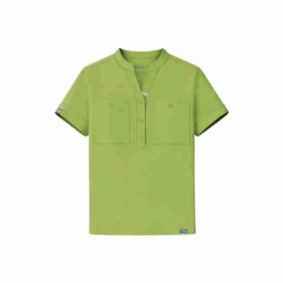 Tencel Fiji‎ ‎banded Collar Scrub Top
