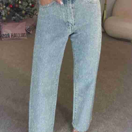 High Waisted Straight Leg Light Jeans