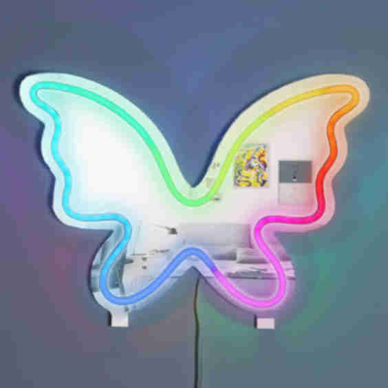 Art Desktop Wall Sign & Mirror Butterfly
