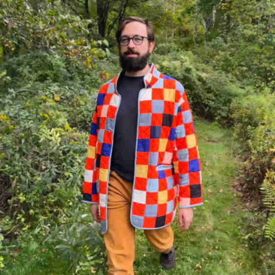 Red Terrazzo Quilt Coat