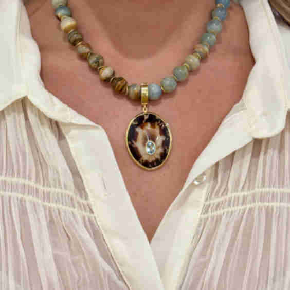 Ocean Jasper and Limpet Necklace