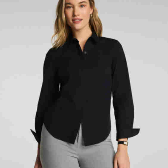 Poplin No-Gape Tailored Button Down Shirt