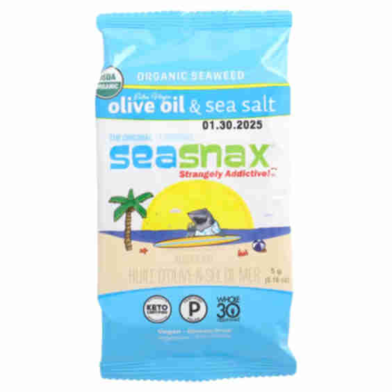 Organic Seaweed, Extra Virgin Olive Oil & Sea Salt, 6 Pack, 0.18 Oz (5 G) Each