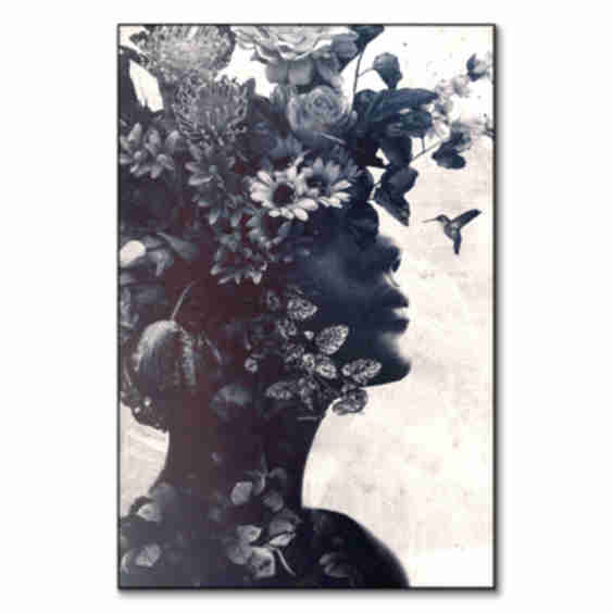 Humming Bird Flower Head Collage