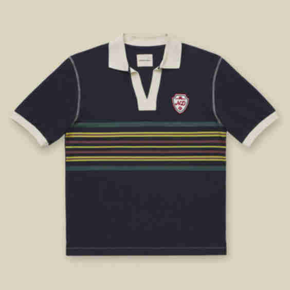 S/S Striped Rugby Polo Top