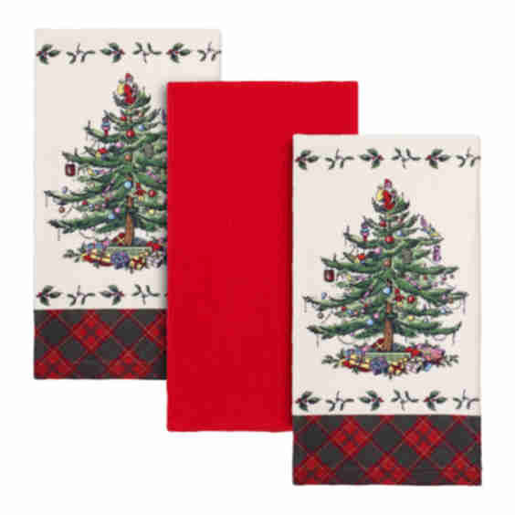 Christmas Tree Tartan Towel Set