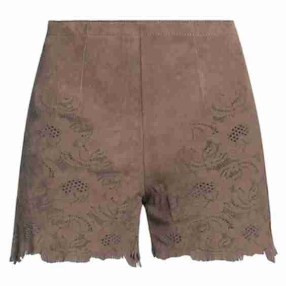Suede Mid-Rise Shorts
