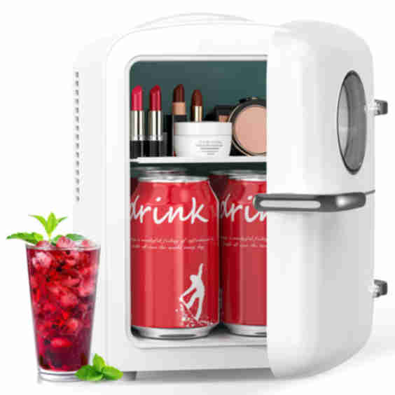 Makeup Compact Refrigerator With LED Mirror