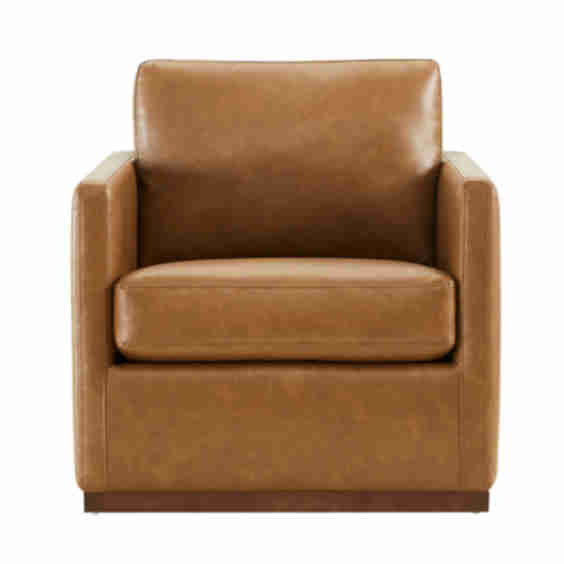 Henry Swivel Accent Chair With Wood Base