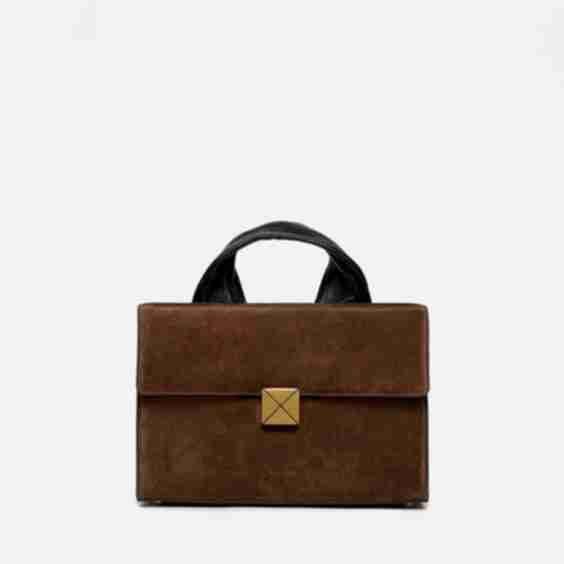 Sandi Lock Suede Bag