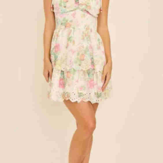 Main Strip - Women's Floral Eyelet Midi Dress