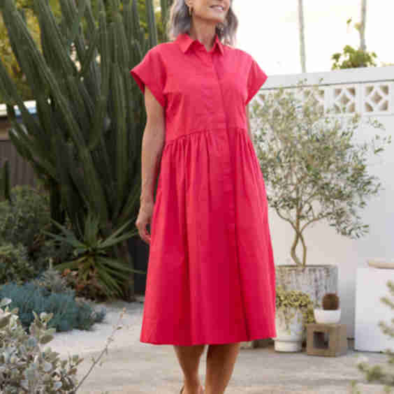 Harper Shirtdress Raspberry