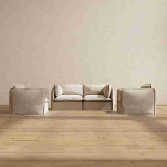 Modular Washable 2-Seater Sofa + Armchair Set 