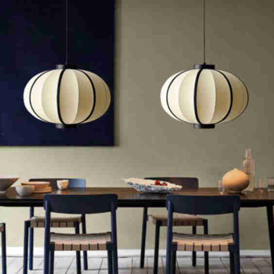 Japanese Wabi-Sabi Fabric Chandelier Creative Dining Room Lantern Pendant Light