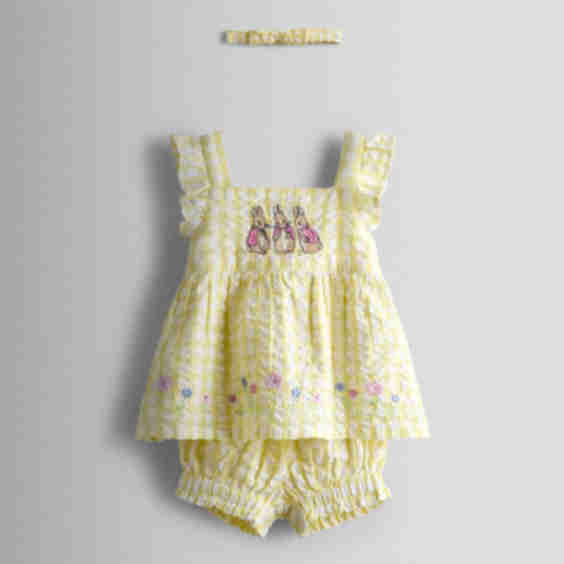 Flopsy Embroidered Top, Short & Headband Set