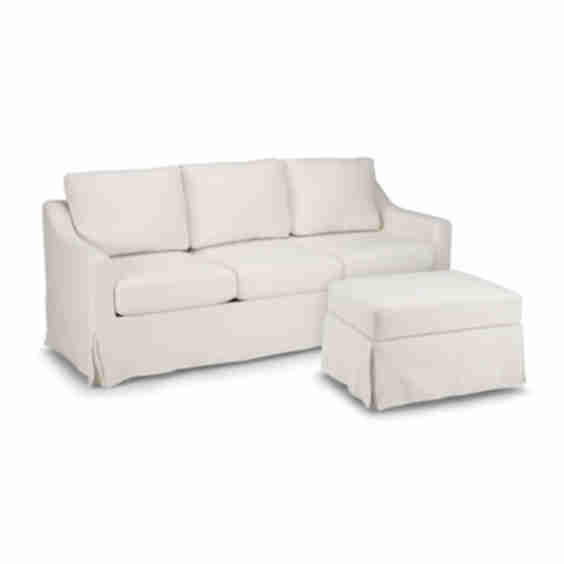 Harper 80W Sofa and Storage Ottoman with Slipcovers
