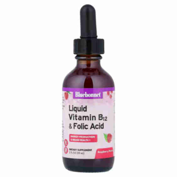 Liquid Vitamin B 12 Folic Acid Raspberry