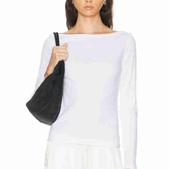 Pointelle Long-Sleeve Top