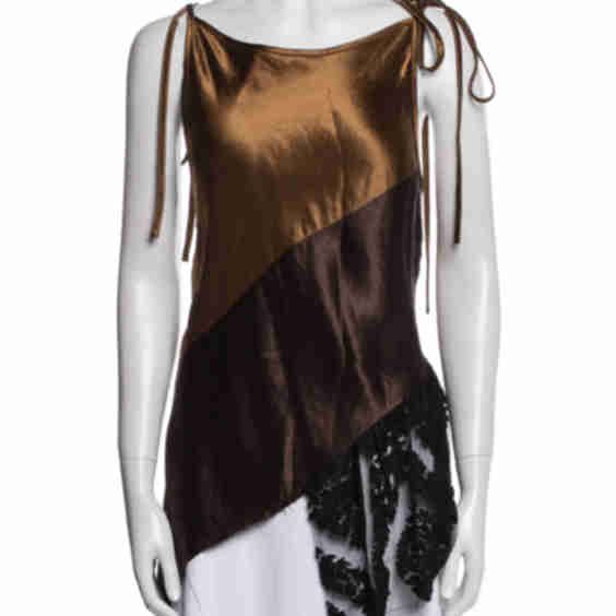 Colorblock Pattern Cowl Neck Tunic