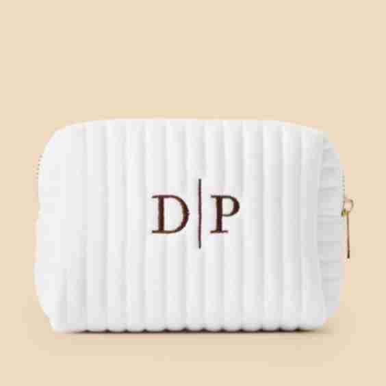 Embroidered Small Velvet Makeup Bag