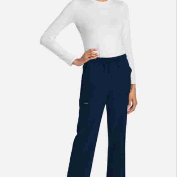Drawstring Cargo Straight Leg Scrub Pant