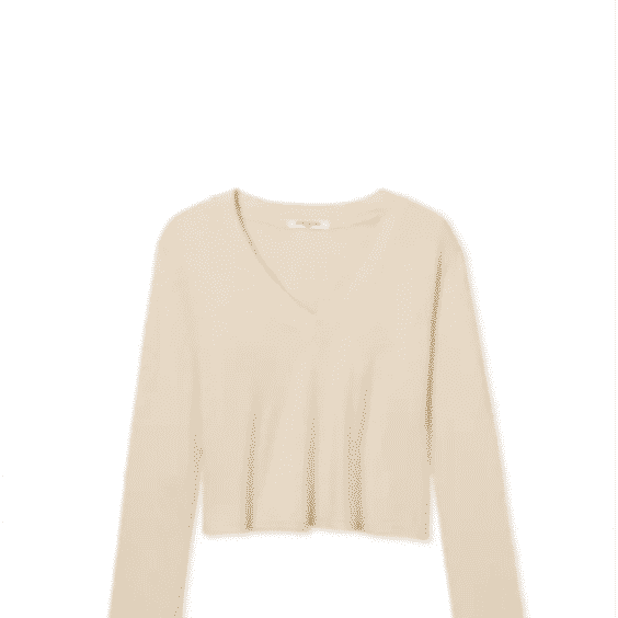 Alanis Long Sleeve Recycled Cotton V Neck Tee