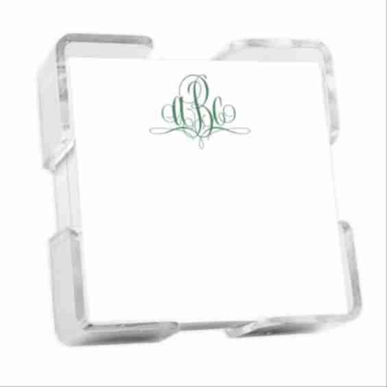 Delavan Monogram Petite Square White With Holder