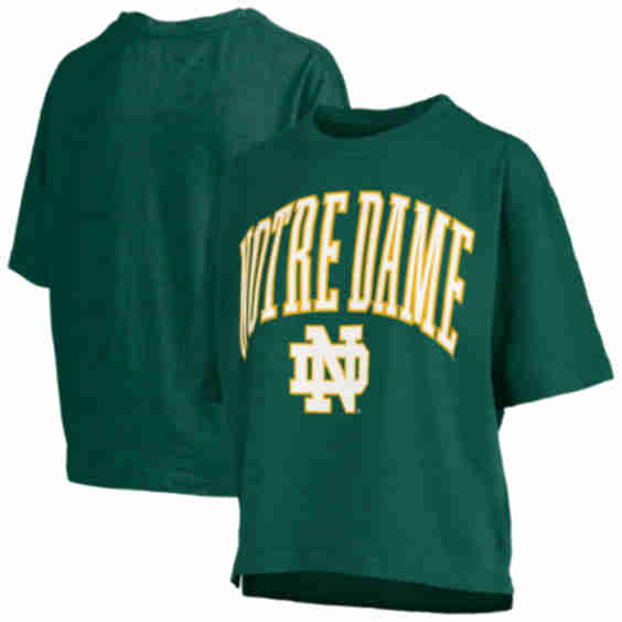 Notre Dame Fighting Irish Nelson Arch Over Logo Waist Length Oversized Slub T-Shirt